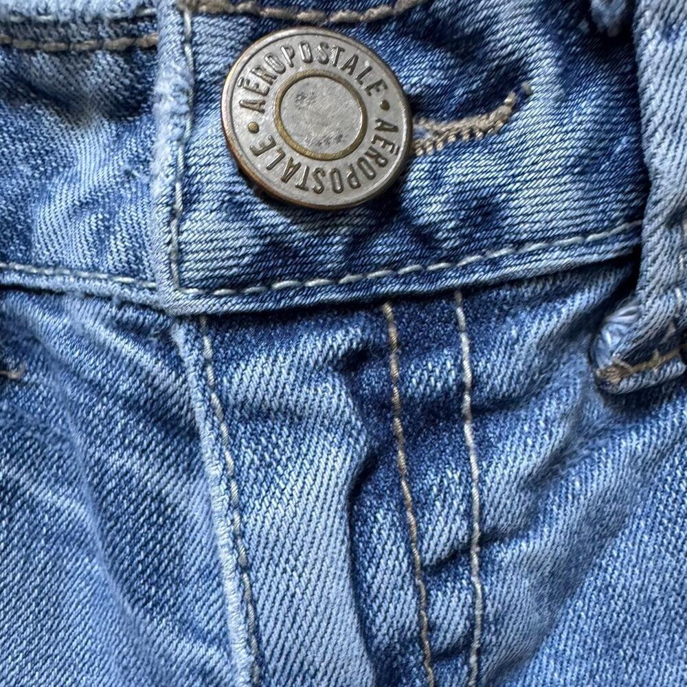 Vintage 2000s y2k Aeropostale blue denim low-rise bootcut flared jeans size 2/4 - Picture 2 of 6